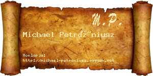 Michael Petróniusz névjegykártya